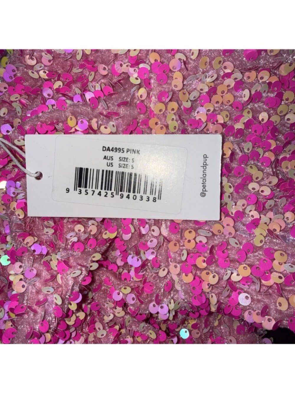 Petal & pup Pink One Shoulder Sequin Mini Dress Velvet Dance Formal Gala Small P - Picture 15 of 15